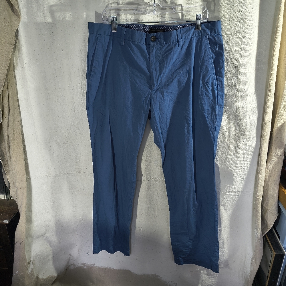 Men's Size  35 X 30 Blue  Banana Republic Aiden Chinos Straight Leg Trousers